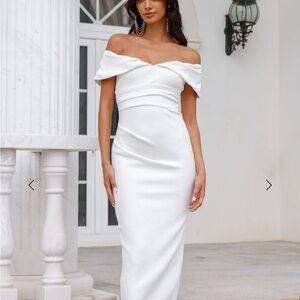 Elegant Off-Shoulder White Dress